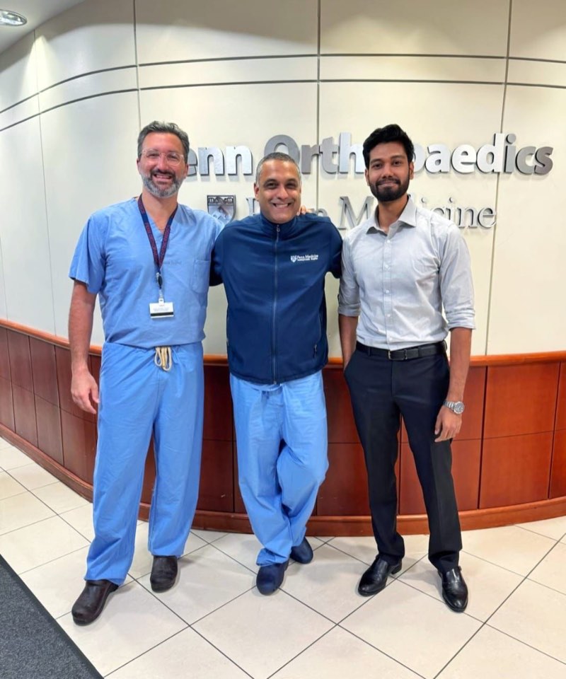 Dr. Nighot with colleagues at Penn Orthopaedics, Philadelphia